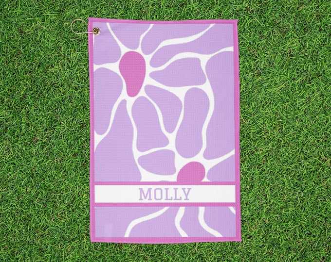 Personalized Floral Golf Towel