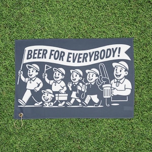 Ręczniki golfowe Beer for Everybody Cartoon - zabawny i funkcjonalny dodatek golfowy dla entuzjastów, prezenty dla ojców, imprezy i przyjęcia golfowe