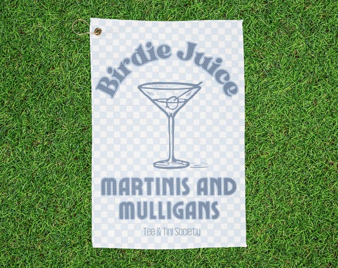 Birdie Juice Checkered Martini Golf Towel