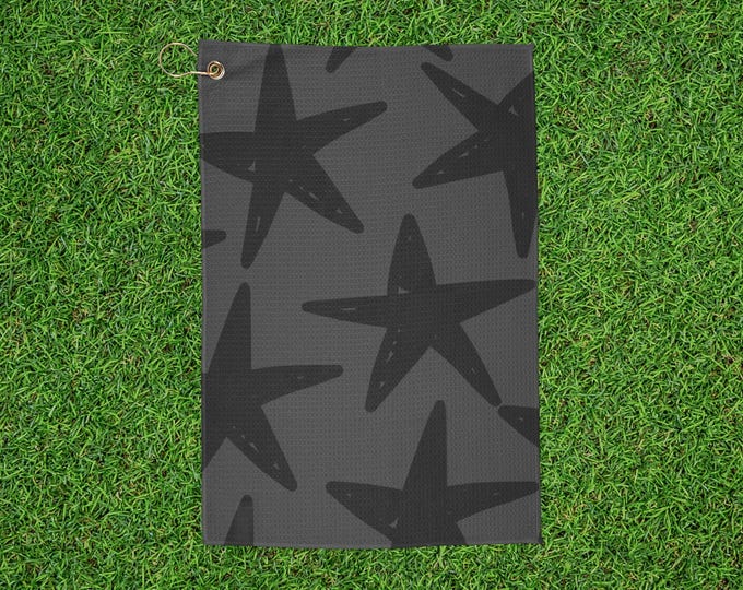 Star Golf Towel - Grey + Grey