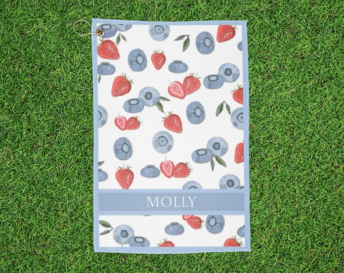 Personalized Fruit Floral Golf Towel