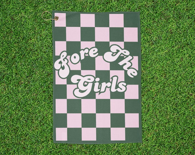 Retro Checkered Golf Towel - Fore The Girls