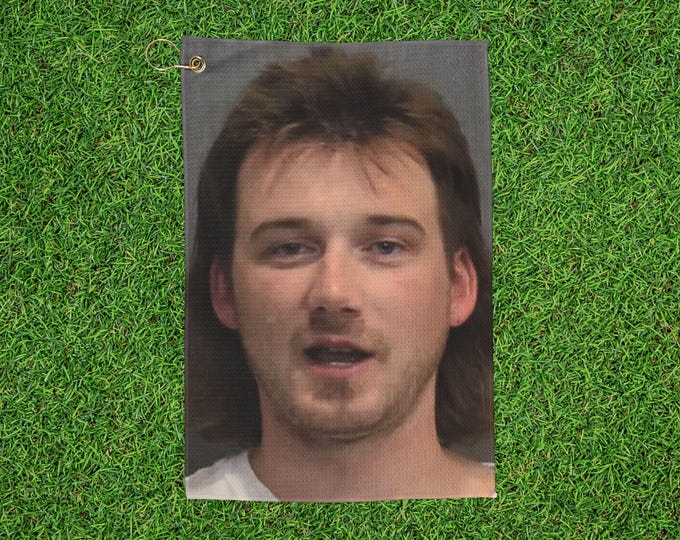 Country Music Mug Shot Golf Towel - Golfer Gift, Country Music Sports Towel, Golfer Present