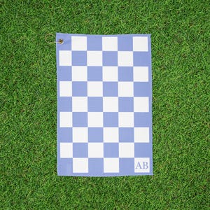 Personalized Monogrammed Checkered Golf Towel - Customizable Caddy Accessories, Perfect Gift for Golfers, Sports Events, Green Gift Ideas