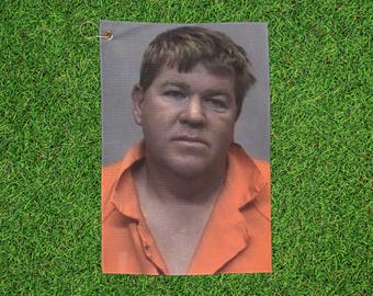 John Daly Mug Shot Golf Towel