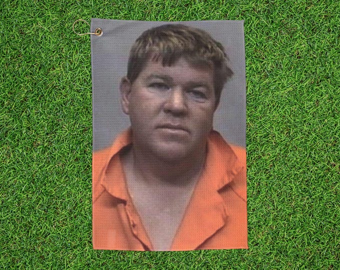 John Daly Mug Shot Golf Towel