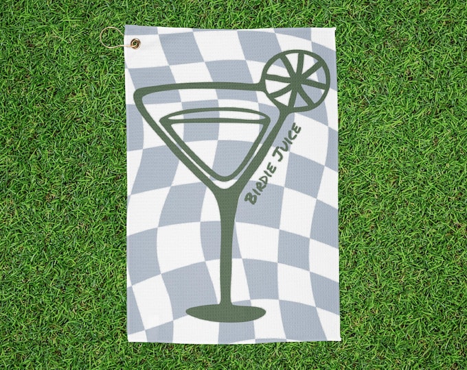 Golf Towels with Checkered Martini