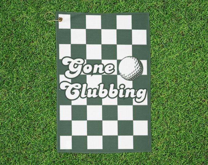 Retro Checkered Golf Towels - Gone Clubbing