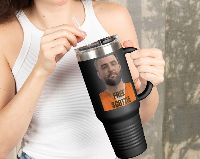 Free Scottie Scheffler Mugshot Golf Mug for Golfer Gift | 40oz Insulated Travel Tumbler