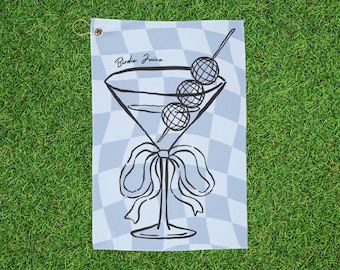 Golf Club Checkered Martini Towel