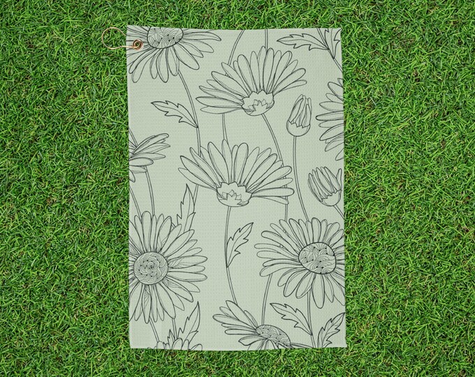 Floral Sunflower Floral Golf Towel