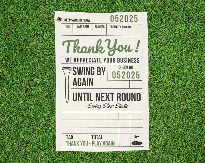 Thank You Retro Diner Receipt Golf Towel