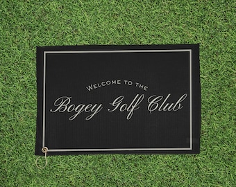 "Welcome to the Bogey Golf Club" Vintage Golf Towel - Black