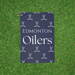 Edmonton Oilers NHL Hockey Golf Towel - Perfect Sports Gift, Unique Golf Accessories, Fan Gear, Golfing Gifts, Personalized Towels