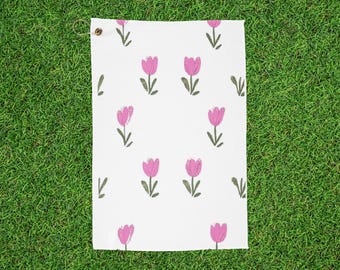 Floral Tulip Golf Towel