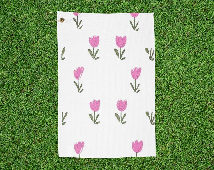 Floral Tulip Golf Towel
