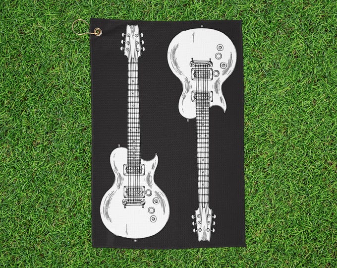 Guitar Design Golf Towel - Music Golf