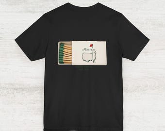 Vintage Masters Augusta Golf Matchbox Illustration T-Shirt | Matchstick Lamb Graphic | Golfer Gift