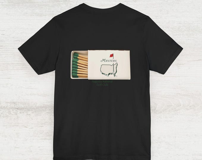 Vintage Masters Augusta Golf Matchbox Illustration T-Shirt | Matchstick Lamb Graphic | Golfer Gift