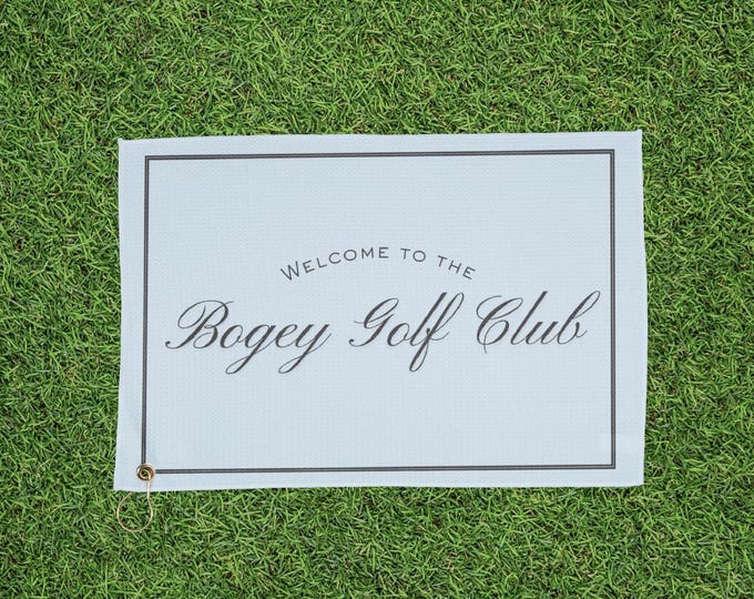 "Welcome to the Bogey Golf Club" Golf Towel - Robin Blue