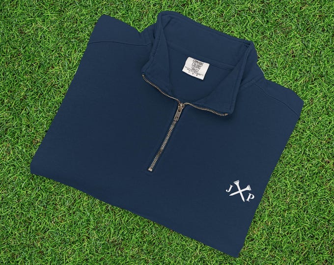 Monogram Golf Initials Quarter-Zip Sweatshirt | Personalized Golfer