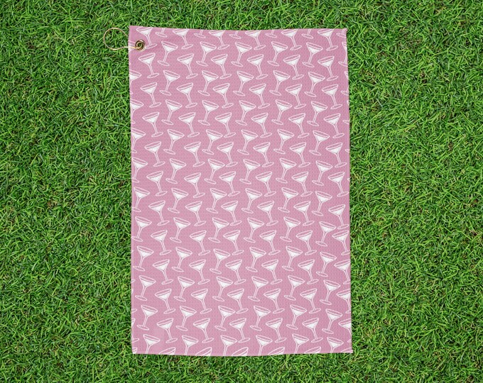 Martini Golf Towel - Pink