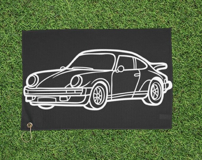Car Golf Towels - Car Porsche Outline Design