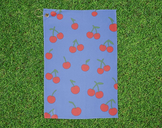 Bold Cherry Bomb Golf Towel - Blue & Red