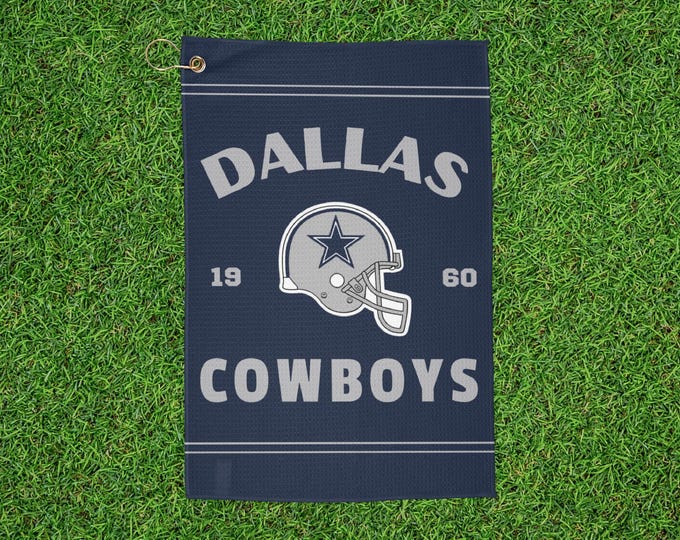 Dallas Cowboys Golf Towel | Football Helmet, 1960 Team Logo, Golfer Cloth with Clip