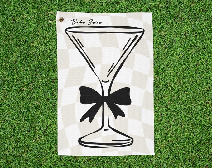 Checkered Martini Golf Towel