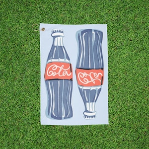 Coca-Cola Retro Golf Towel - Vintage Design, Perfect for Golf Enthusiasts, Suitable for Gifts, Sports Events, Outdoor Activities