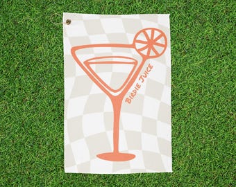 Golf Towels with Cocktail Checkered Martini