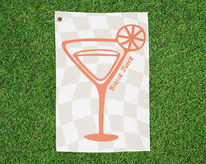 Golf Towels with Cocktail Checkered Martini