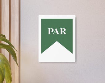 Golf Par Golfer Flag Metal Art Sign | Golf Course Decor