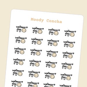 Wellness Day, Mental Health Stickers | Perfect for Small Planners, Journals, and Hobonichi