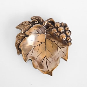 Brass Vintage Grapes and Leaf Trinket Dish