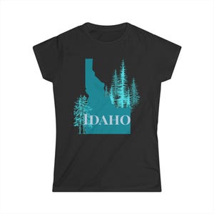 Idaho Nature Womens Softstyle Tee, Outdoor Adventure Shirt, Gift for Nature Lovers, Idaho, State Pride Apparel, Casual Style, Idahoan