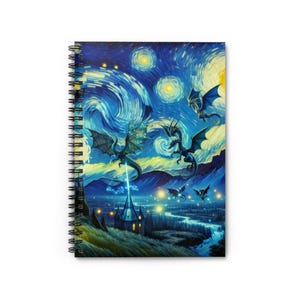 Fantasy Dragon Spiral Notebook - Ruled Line, Artistic Journal, Creative Writing Gift, School Supplies, Enchanted Art Notebook, Dreamy