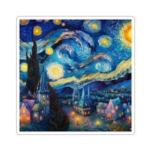 Vincent Van Gogh Inspired Kiss-Cut Stickers | Art Decor, Laptop Stickers, Gift for Art Lovers, Home Decor, Aesthetic Stickers