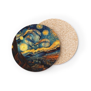 Starry Night Coasters - Artistic Drink Coasters, Vintage Art, Housewarming Gift, Home Decor, Coffee Table Accessories