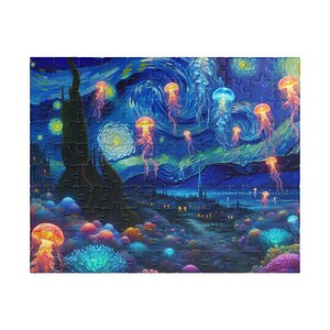 Whimsical Jellyfish Art Puzzle | Ocean Scene | Relaxing Family Activity | Unique Gift for Ocean Lovers, 110-1014 Pieces