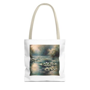 Gelassene Seerosen-Einkaufstasche, umweltfreundliche Blumentasche, Kunsttasche für Naturliebhaber, perfektes Geschenk für jeden Anlass, stilvolle Einkaufstasche