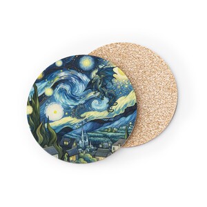 Starry Night Coasters, Artistic Drink Coasters, Unique Home Decor, Housewarming Gift, Vintage Style Coasters