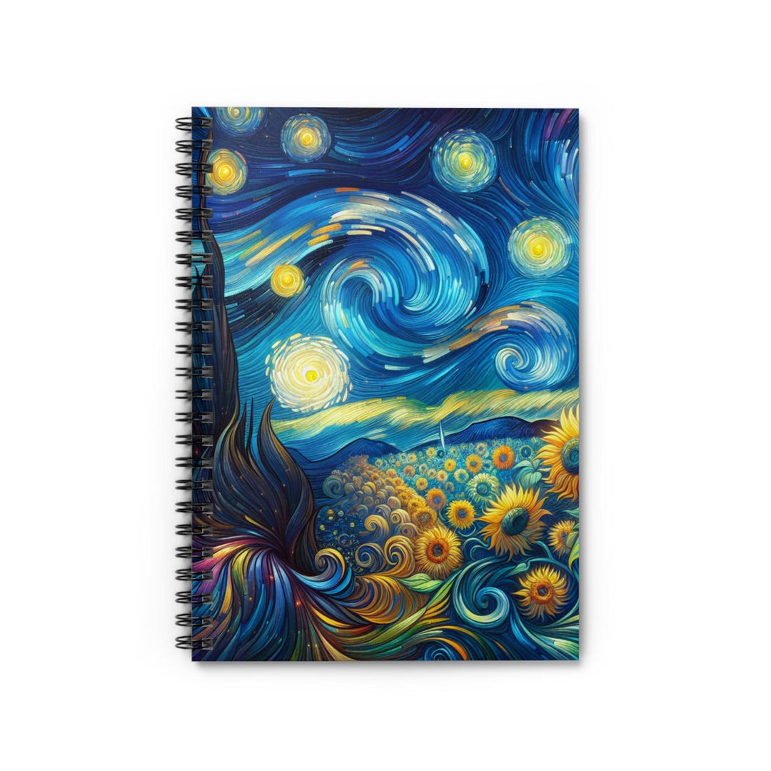 Starry Night Spiral Notebook - Artistic Journal for Note Taking, Gift ...