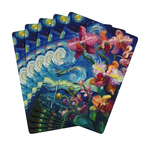 Van Gogh Orchidee - Künstlerische Poker Spielkarten - Einzigartiges Geschenk für Kartenspiel Liebhaber, Sammlerstück, Spielkarte Design, Kasinoabende