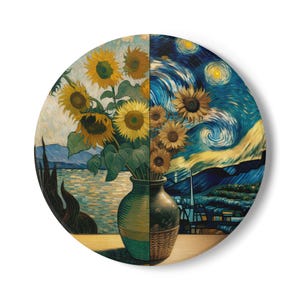 Artistic Ceramic Coaster, Vintage Art Coasters, Home Decor, Gift for Art Lovers, Unique Housewarming Present, Functional Artwork