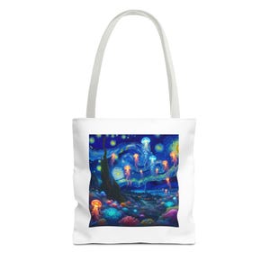 Ätherische Qualle Einkaufstasche, Einzigartige Strandtasche, Meer-Liebhaber-Geschenk, Kunstvolle Einkaufstasche, Umweltfreundliche Tasche, Perfekt für jeden Anlass