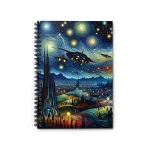 Cosmic Dreams Spiral Notebook - Ruled Line, Starry Sky Journal, Nightscape Sketchbook, Gift for Artists, Space Lover&#39;s Planner, Unique
