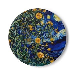 Vincent Van Gogh Inspired Ceramic Coaster, Artistic Drink Holder, Home Decor Gift, Eco-Friendly Coaster, Vintage Art Coasters