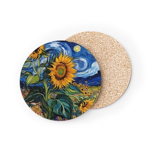Van Gogh Inspired Coasters, Artistic Home Decor, Drink Accessories, Gift for Art Lovers, Perfect for Housewarming